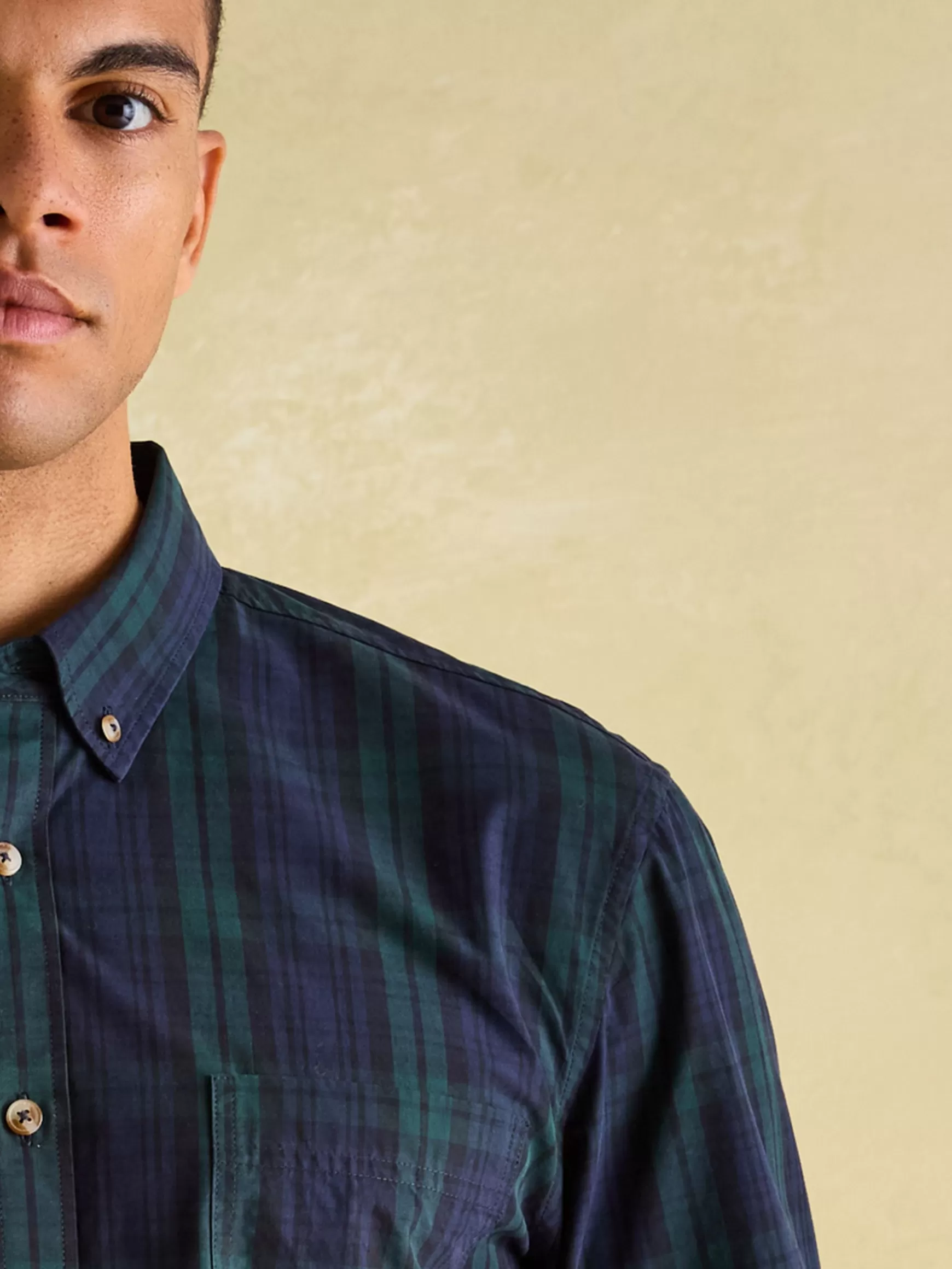 Abbott Navy Blue Checked Cotton Poplin Shirt^Joules Best