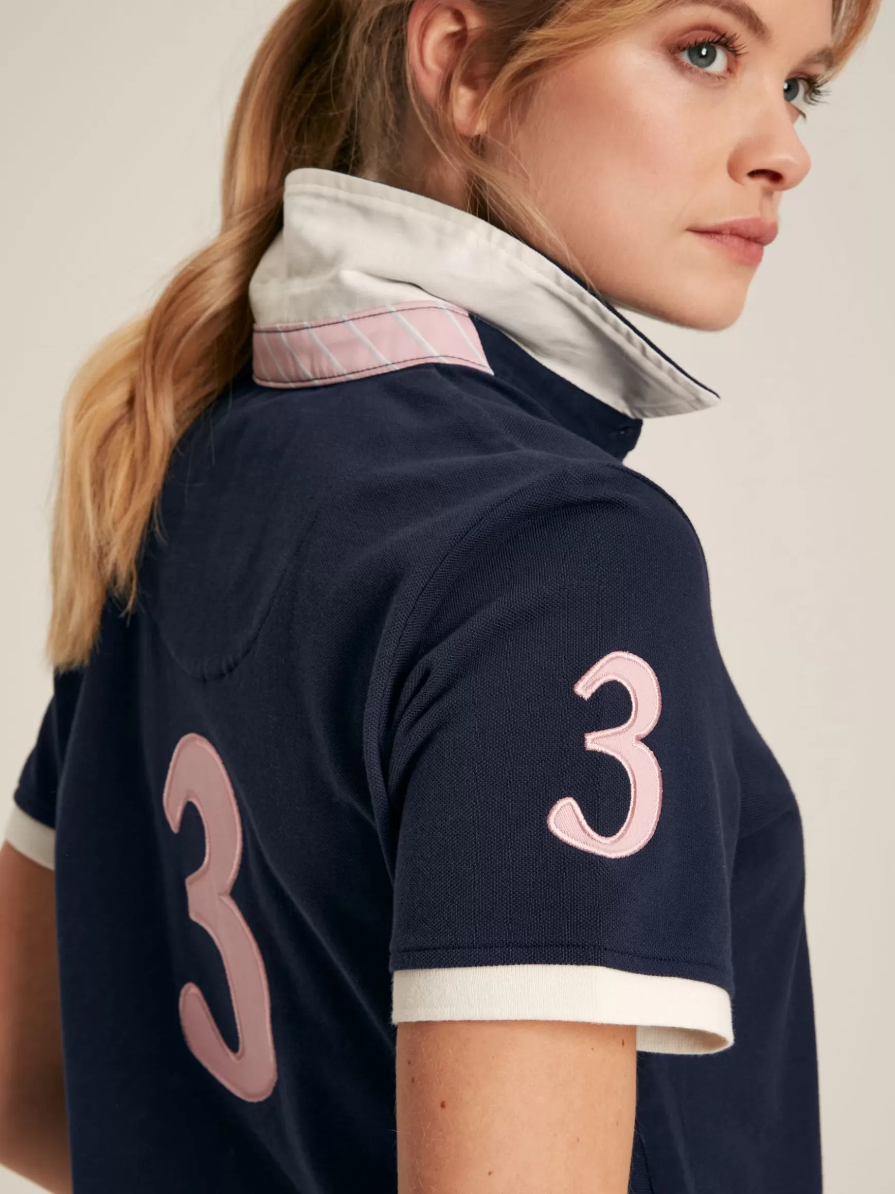 Beaufort Navy Blue Short Sleeve Cotton Polo Shirt^Joules Sale