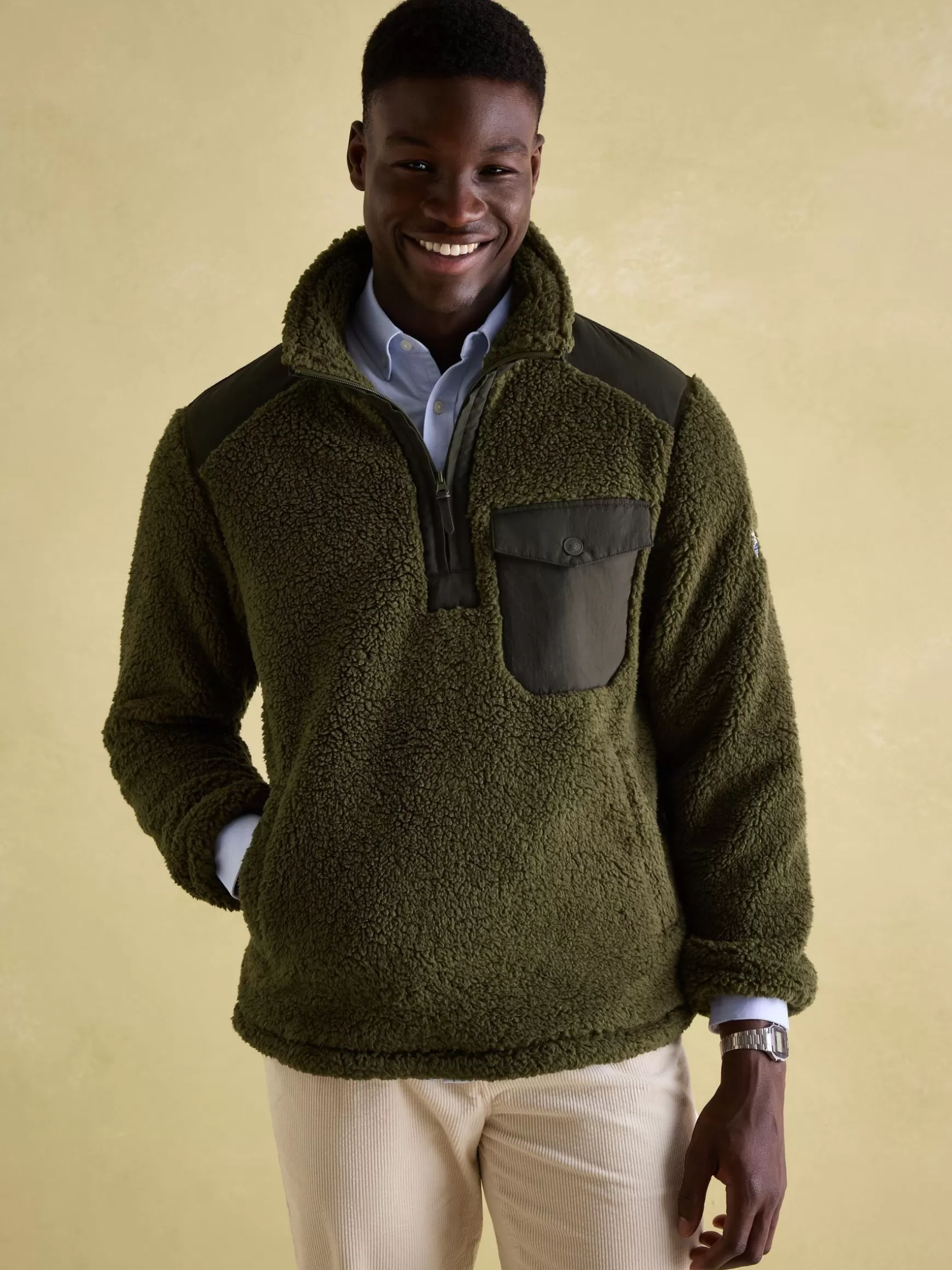 Billy Quarter Zip Borg Fleece Sweatshirt^Joules New