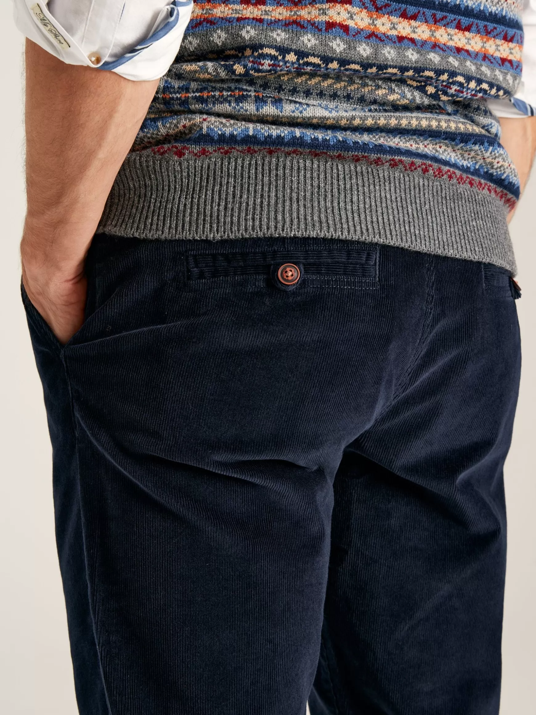 Cord Navy Blue Straight Leg Corduroy Trousers^Joules Best