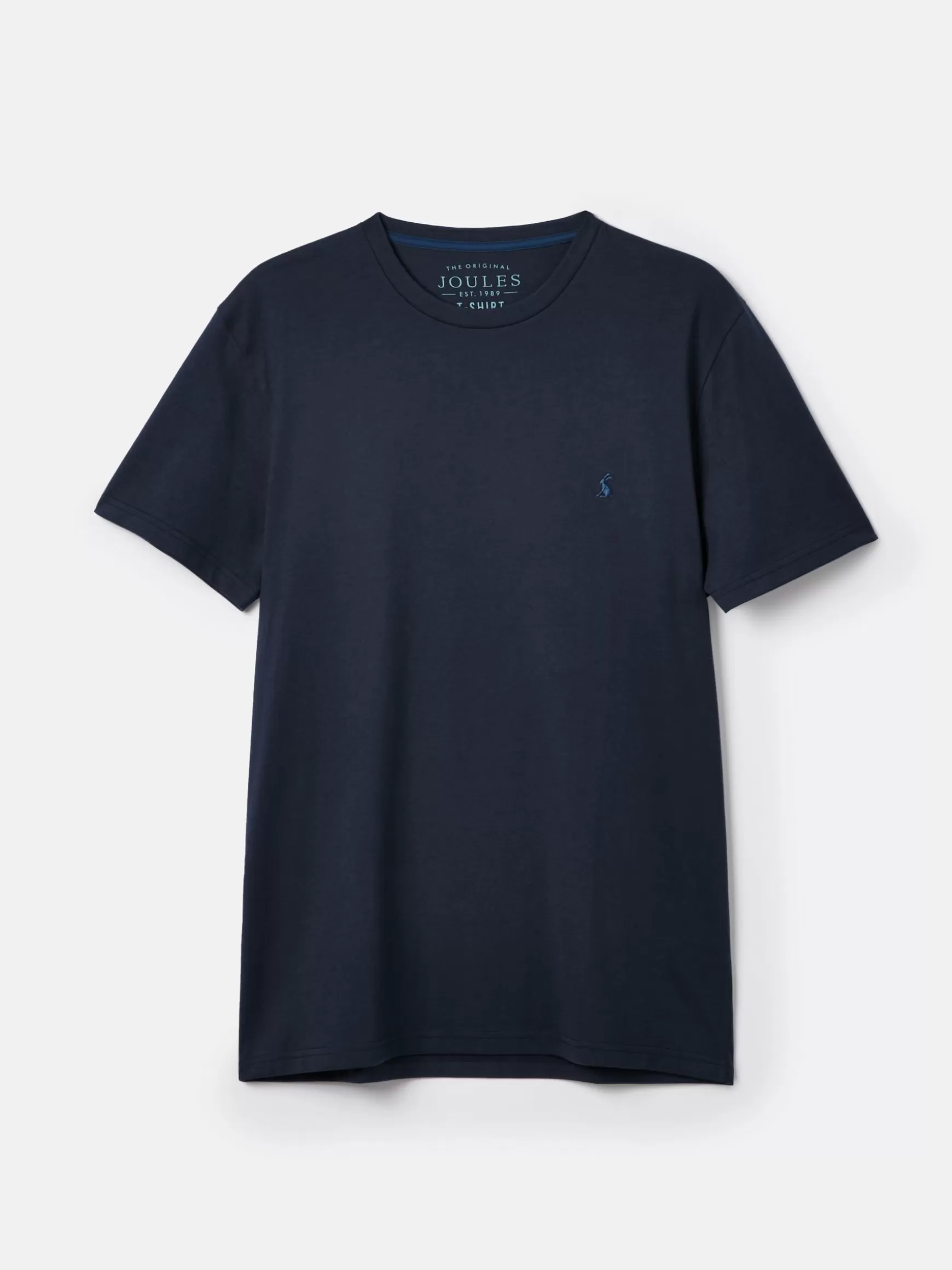 Denton Navy Blue Lightweight Jersey 100% Cotton Crew Neck T-Shirt^Joules Sale
