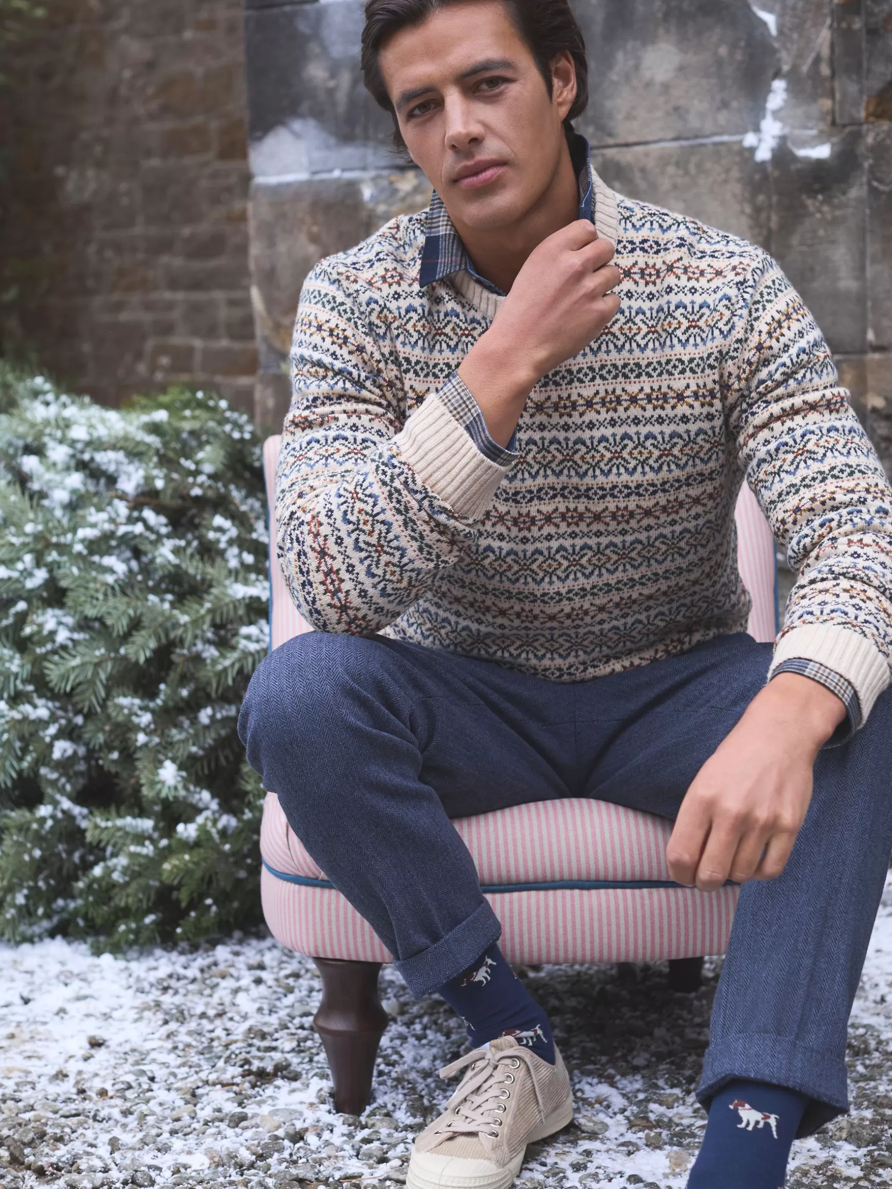 Fair Isle Crew Neck Jumper Contains Merino Wool^Joules Store