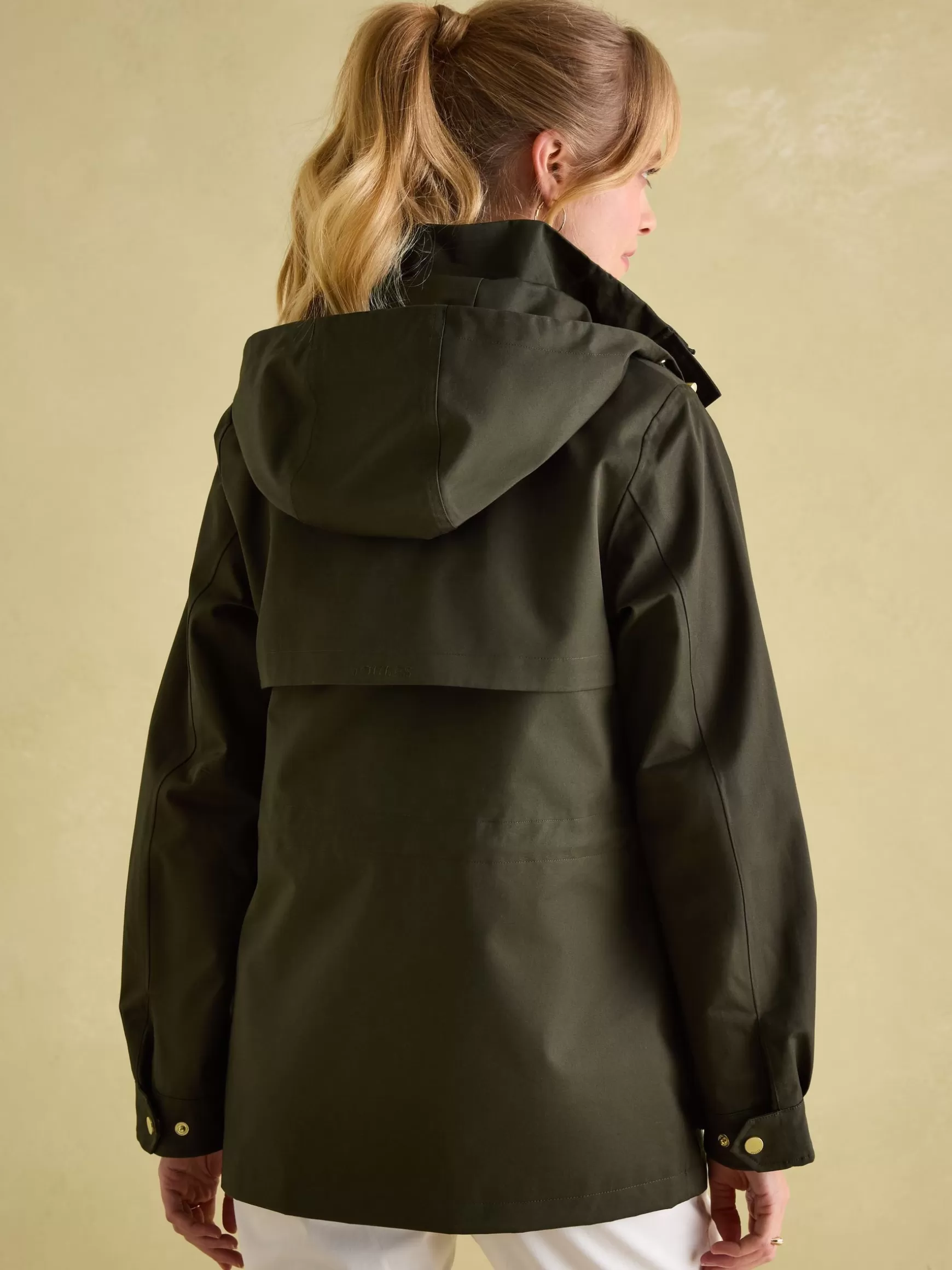 Fairford Khaki Green Waterproof Raincoat with Hood^Joules New