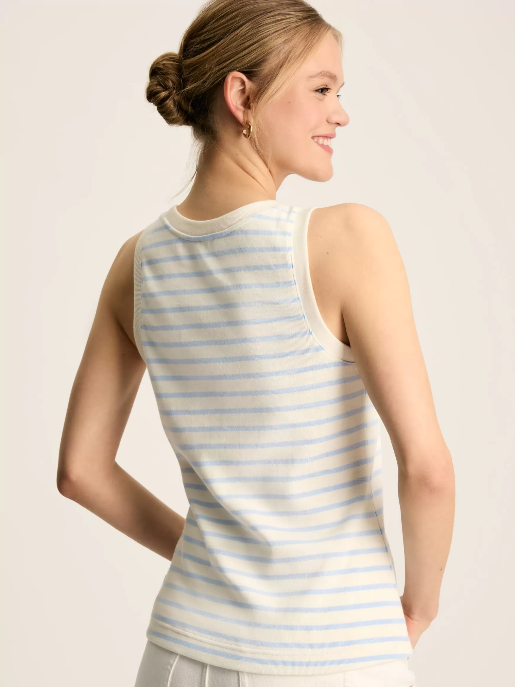 Harbour Cream & Blue Striped Jersey Vest^Joules Fashion