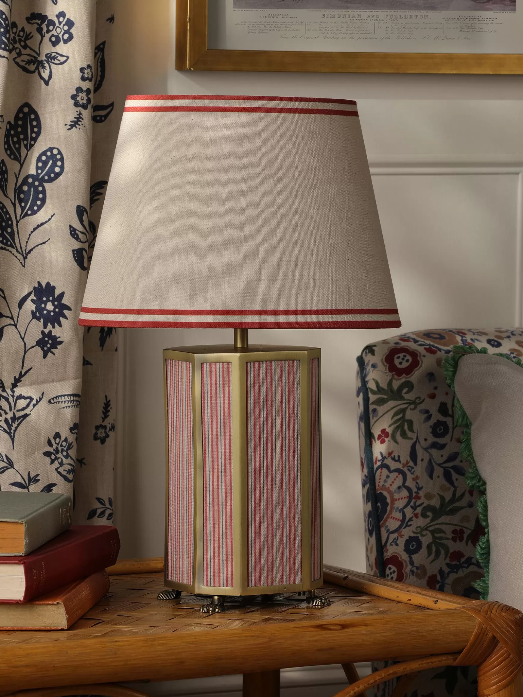 Helmingham Red Stripe Claw Foot Table Lamp^Joules Best Sale