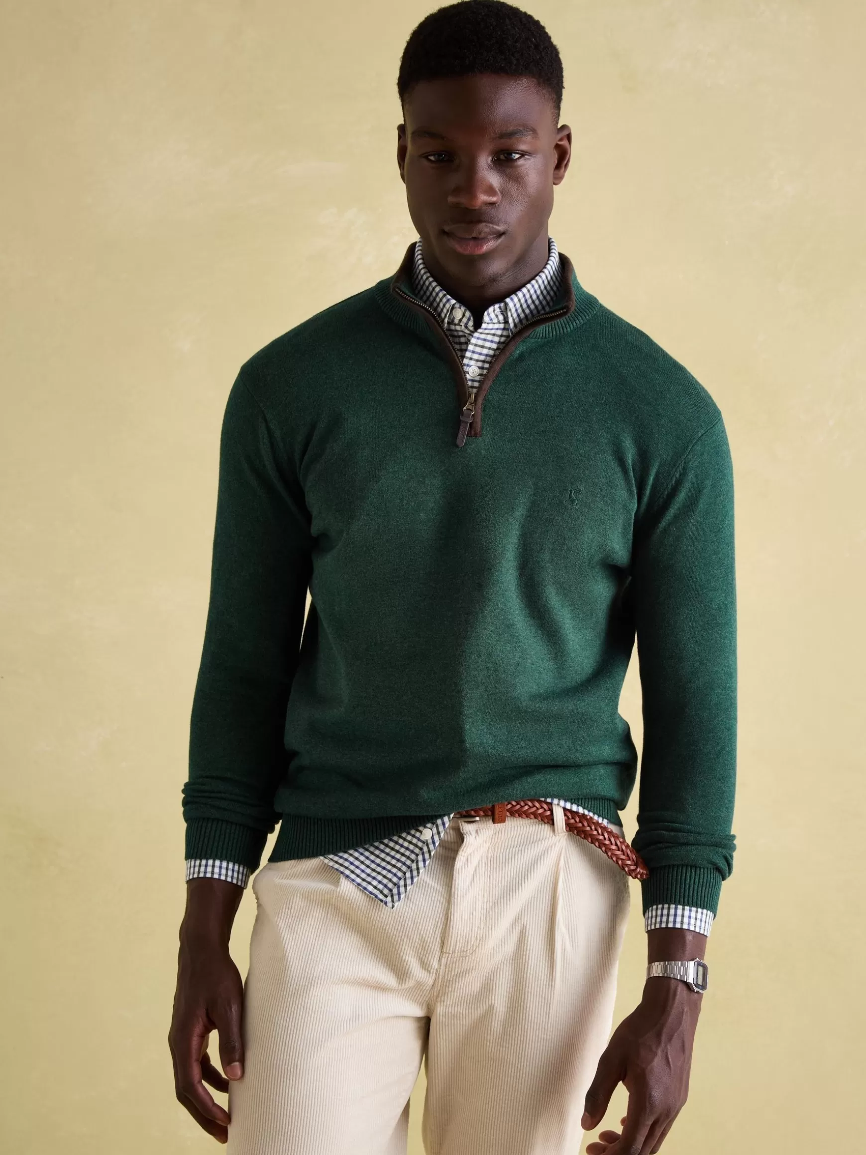 Hillside Dark Green Quarter Zip Knit Jumper^Joules Online