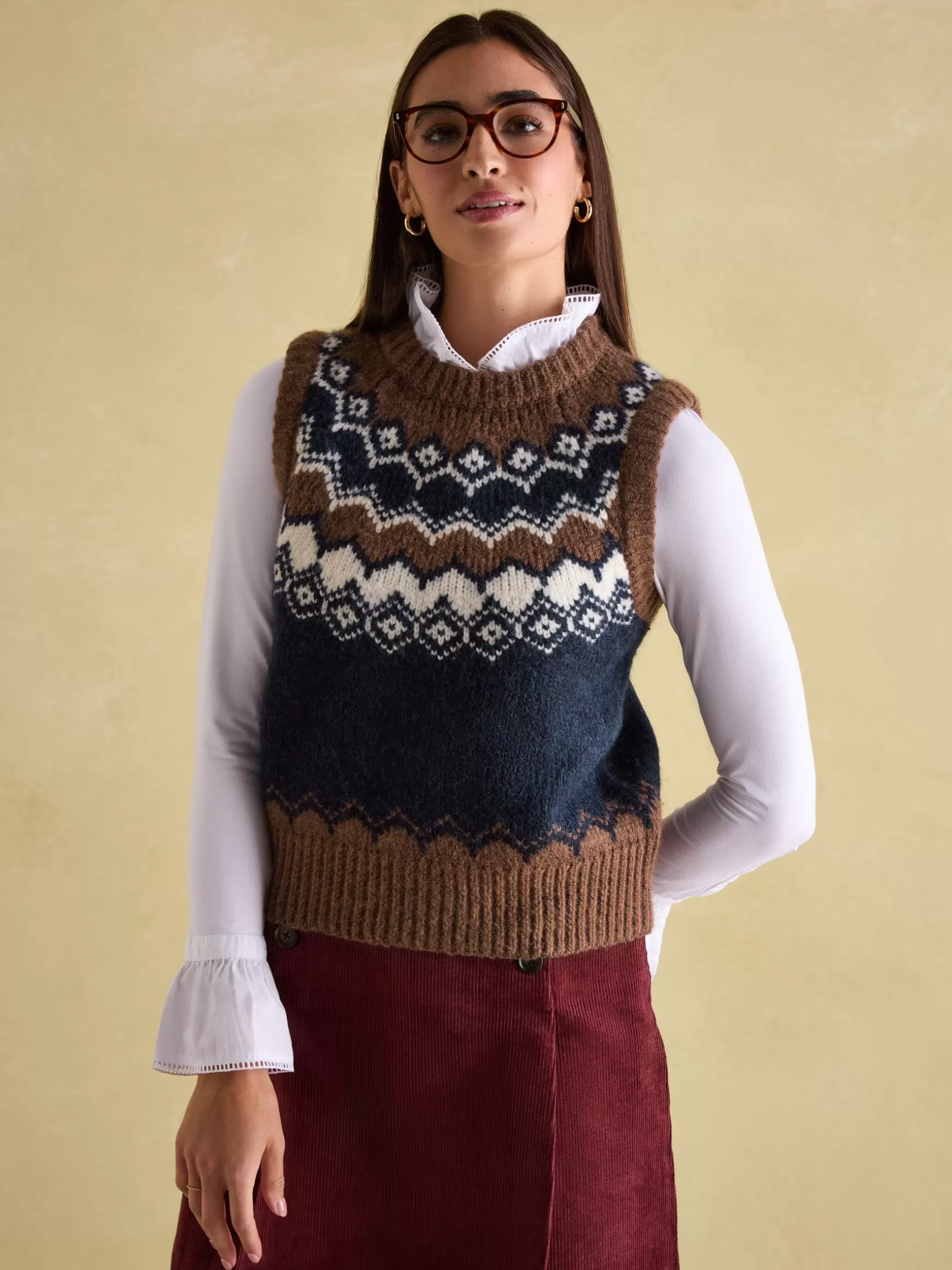 Lowry Knitted Fair Isle Vest^Joules Hot