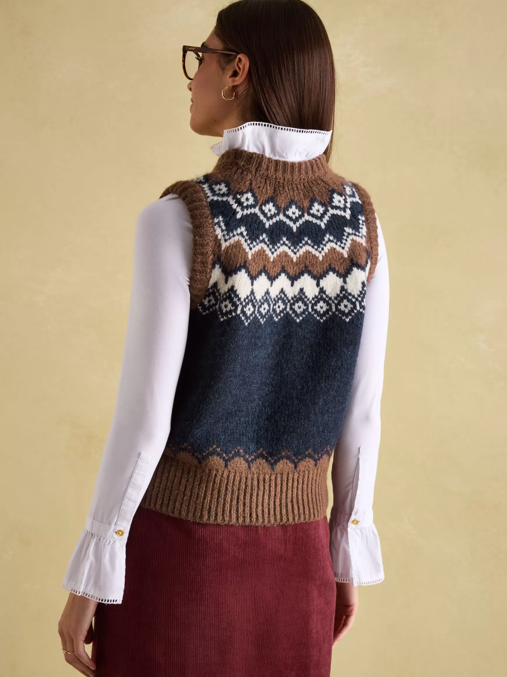 Lowry Knitted Fair Isle Vest^Joules Hot