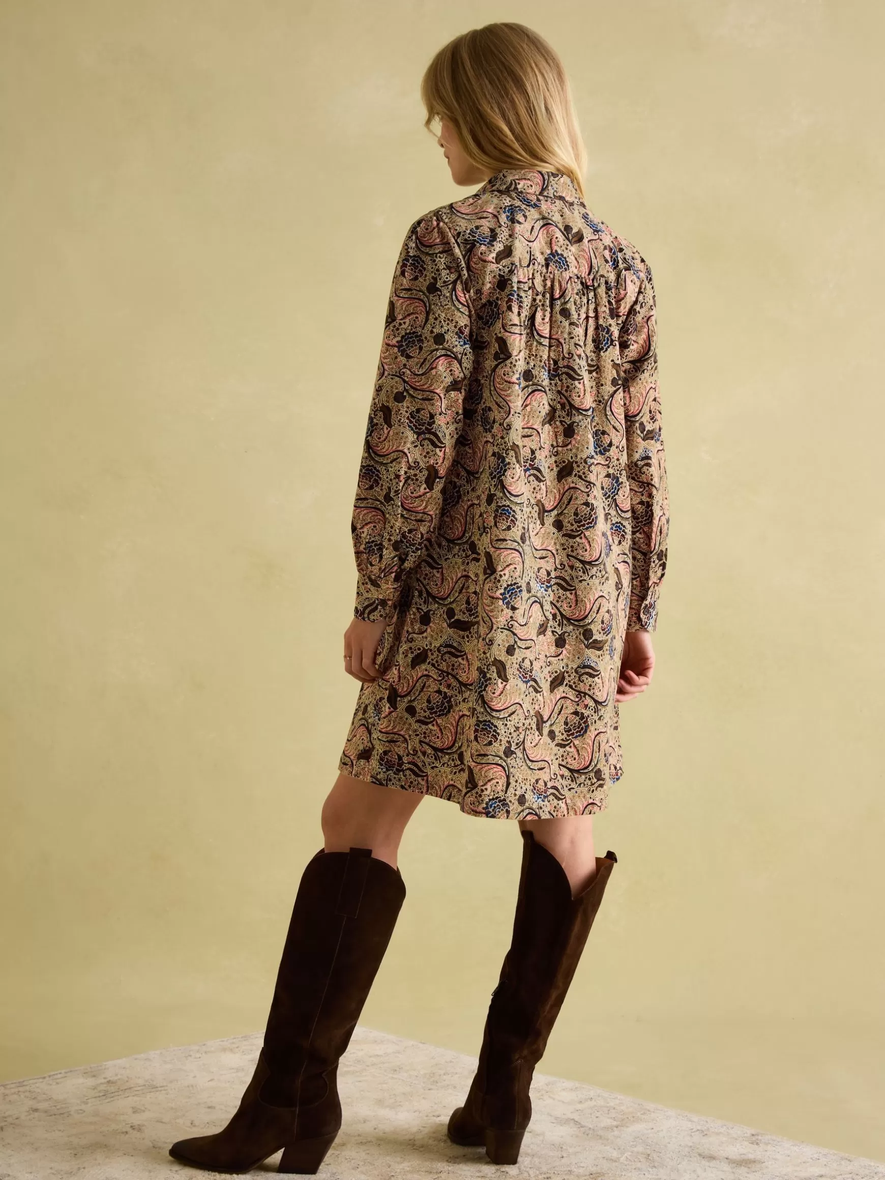 Maple Floral Paisley Corduroy Shirt Dress^Joules Cheap