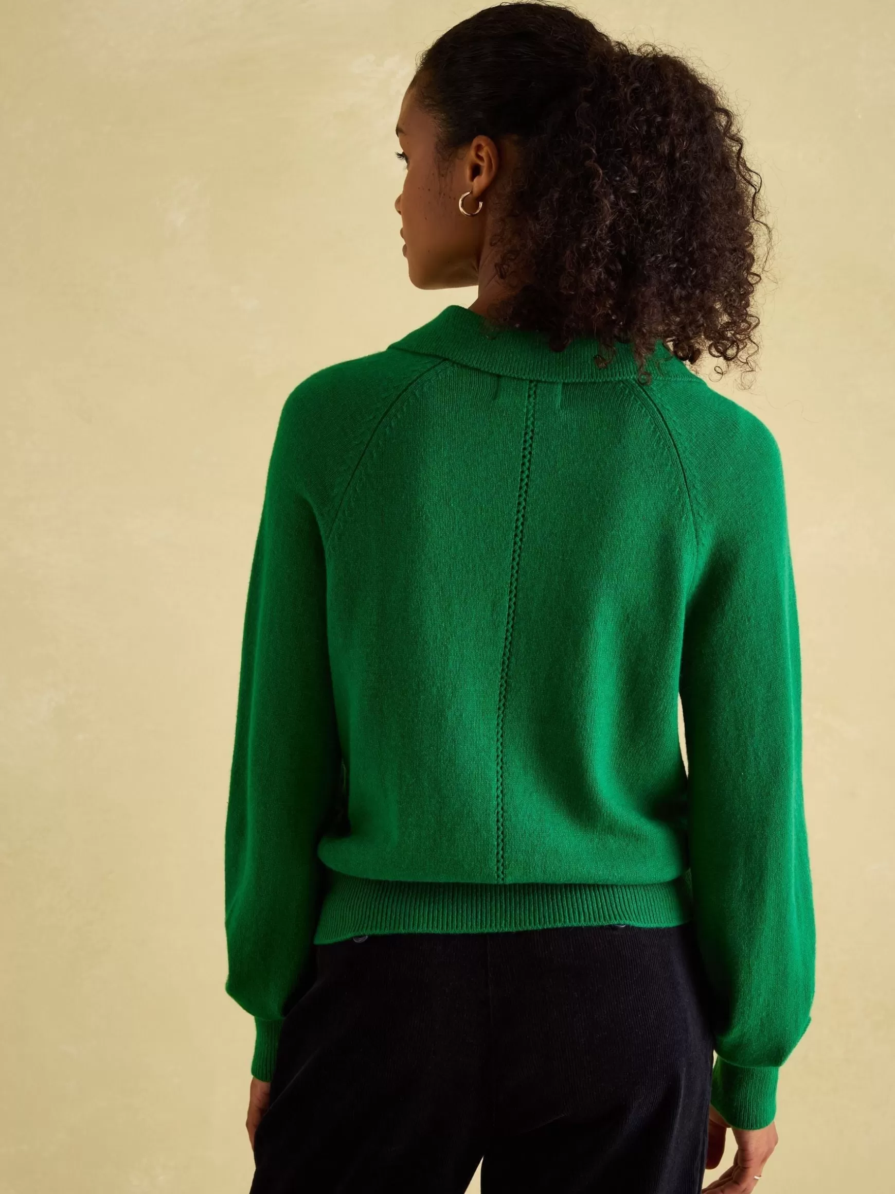 Mia Pointelle Jumper with Open Collar^Joules Sale