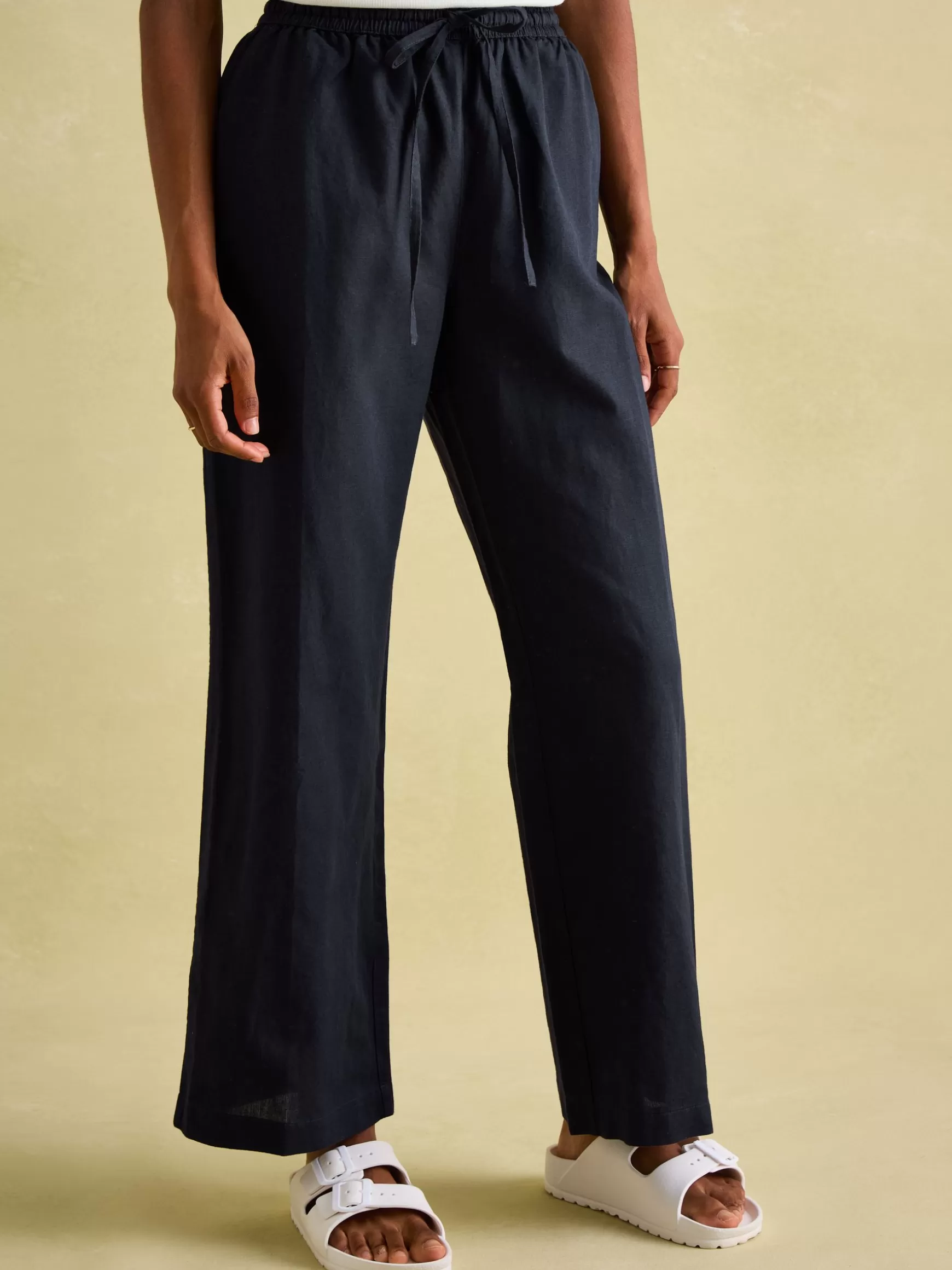 Navy Blue Linen Blend Trousers^Joules Sale