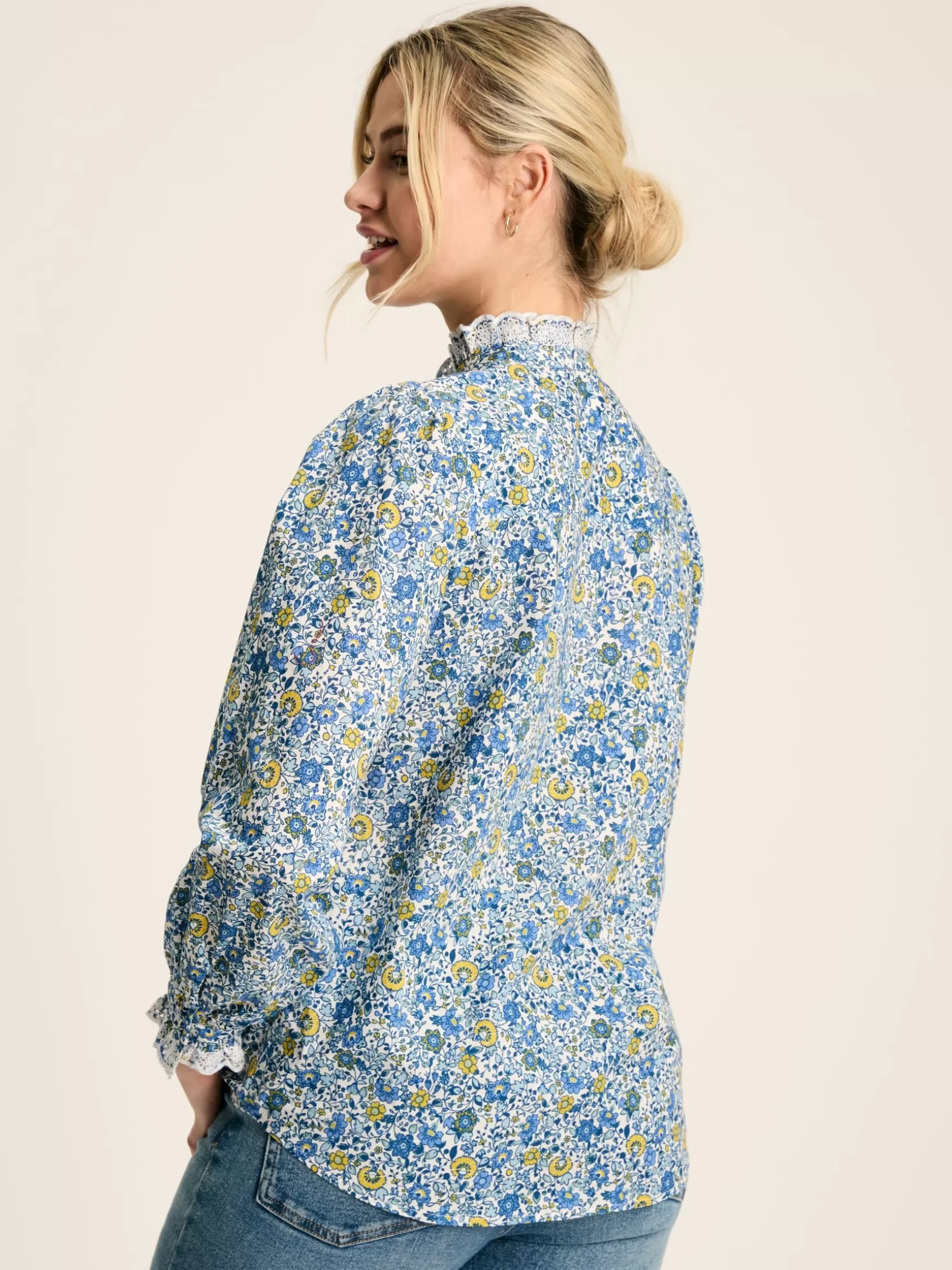 Valentina Broderie Trim Blouse^Joules Outlet